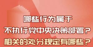 【學(xué)習在線(xiàn)】哪些行為屬于不執行黨中央決策部署？相關(guān)處分規定是什么？